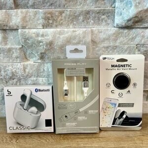 BLUETOOTH iPhone Set 3 Piece AirPods Charger Car Mount NEW IN BOX